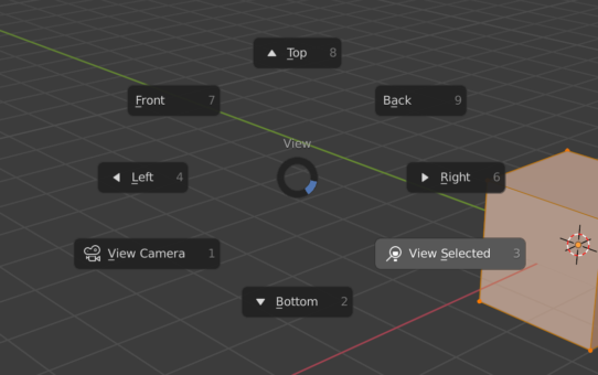 Three ways to switch between views in Blender, without using a NumPad